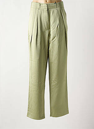 Pantalon larg talie cu cleme talie înaltă verde SCOTCH & SODA femeie