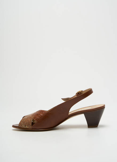 Sandale/Pantofi decupați maro CLERGET femeie