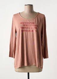 Tricou serigrafie mâneci 3/4 roz BROADWAY femme