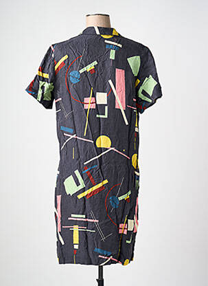Rochie midi imprimeu fantezie mâneci scurte gri NICE THINGS femeie