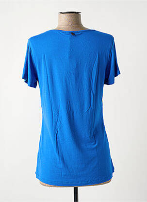 Tricou guler în v mâneci scurte albastru MALOKA femeie