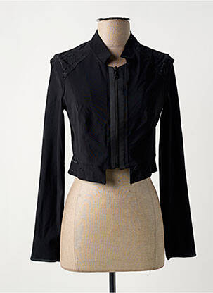 Jachete casual guler rotund negru E-BRYDE femeie