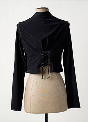 Jachete casual guler rotund negru E-BRYDE femeie