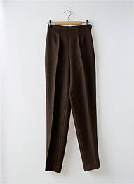 Pantalon drept talie cu cleme talie înaltă maro LAUREN VIDAL femme