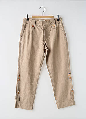 Pantalon 7/8 talie cu cleme mărime normală bej VERTIGO femeie