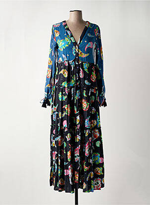 Rochie lungă mâneci lungi mâneci lungi albastru PEACE + LOVE femeie