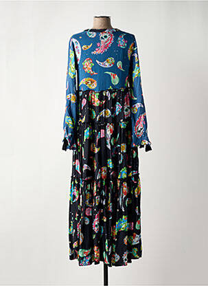 Rochie lungă mâneci lungi mâneci lungi albastru PEACE + LOVE femeie