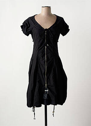 Rochie midi imprimeu fantezie mâneci scurte negru BAI AMOUR femeie