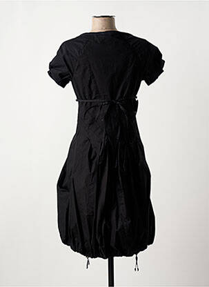 Rochie midi imprimeu fantezie mâneci scurte negru BAI AMOUR femeie