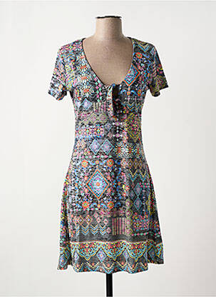 Rochie scurtă mâneci scurte mâneci scurte gri PEACE + LOVE femeie