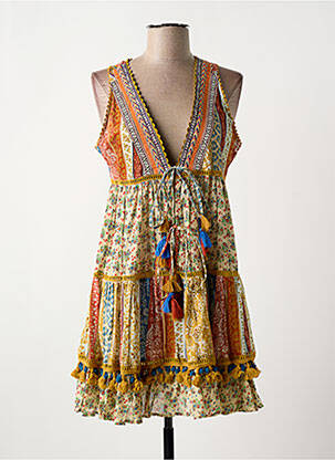 Rochie scurtă fără mâneci fără mâneci portocalie PEACE + LOVE femeie