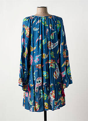 Rochie scurtă mâneci lungi mâneci lungi albastru PEACE + LOVE femeie