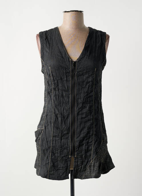 Tunică fără mâneci croială cambrată gri POUSSIERE D'ETOLE femme