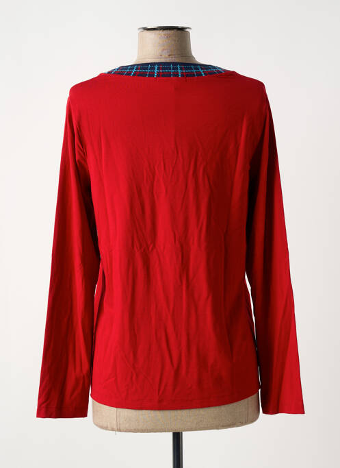 Tricou guler în v mâneci lungi roșu MALOKA femme