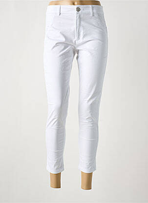 Pantalon trei sferturi alb MADEMOISELLE SANS GÊNE femeie