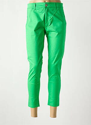 Pantalon trei sferturi verde MADEMOISELLE SANS GÊNE femeie