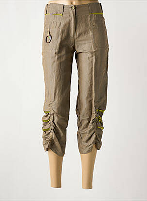 Pantalon trei sferturi verde AVENTURES DES TOILES femeie