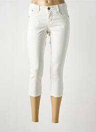 Pantalon trei sferturi elasticitate mărime normală alb CREAM femme