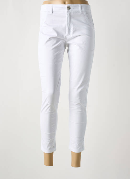 Pantalon trei sferturi alb MADEMOISELLE SANS GÊNE femeie