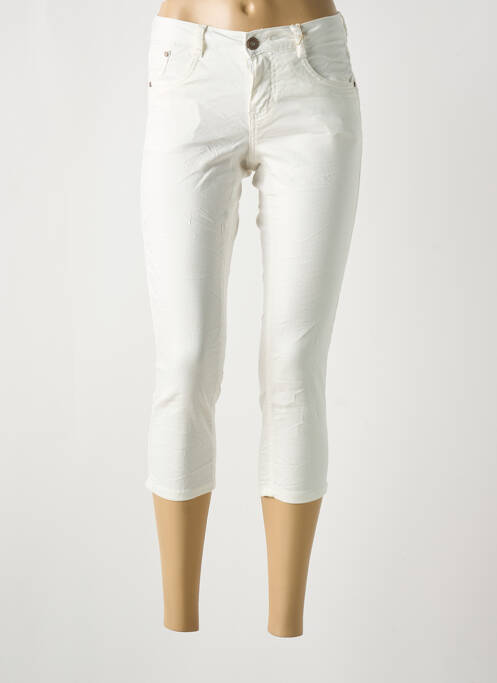 Pantalon trei sferturi alb CREAM femeie