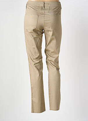 Pantalon slim țesătură poplin talie înaltă maro POUSSIERE D'ETOLE femeie