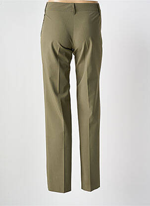 Pantalon drept țesătură crep talie înaltă verde VERTIGO femeie
