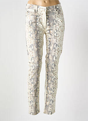 Pantalon slim bej LAUREN VIDAL femeie