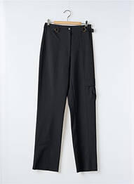 Pantalon cargo croială dreaptă talie înaltă negru ROSA ROSAM femme