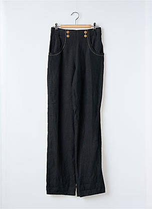 Pantalon drept talie cu cleme talie înaltă negru ROSA ROSAM femeie