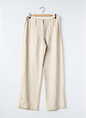 Pantalon drept talie cu cleme talie înaltă bej COCO MENTHE femeie