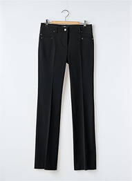 Pantalon slim elasticitate mărime normală negru CRYSTAL WORLD femeie