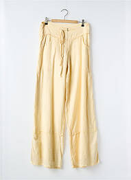 Pantalon larg țesătură crep talie înaltă bej BANDE ORIGINALE femeie