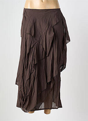 Fustă lungă maro LAUREN VIDAL femeie