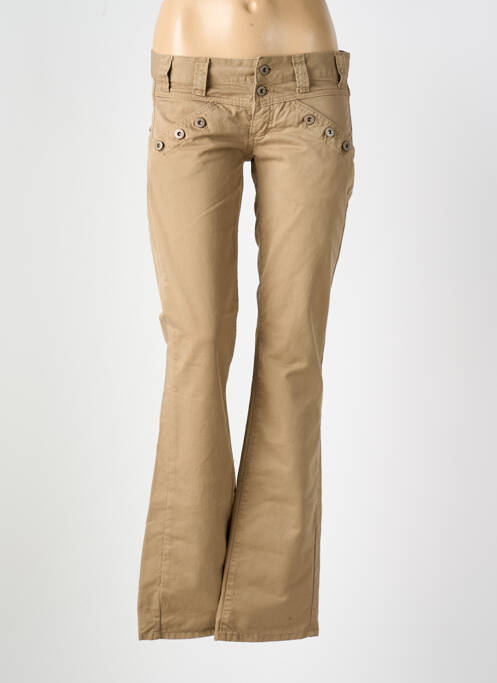 Blugi cu croială evazată maro E&L femeie