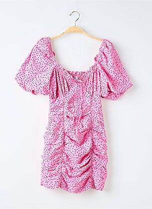 Rochie scurtă mâneci scurte mâneci scurte roz LOAVIES femeie