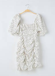 Rochie scurtă mâneci scurte mâneci scurte alb LOAVIES femme