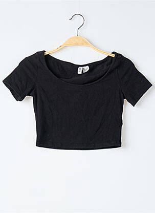 Tricou elasticitate mâneci scurte negru DIVIDED H&M femeie