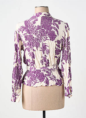 Top țesătură crep mâneci lungi violet H&M femeie