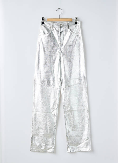 Pantalon slim argintiu BERSHKA femeie