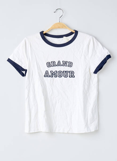 Tricou croială dreaptă mâneci scurte alb GRACE & MILA femme