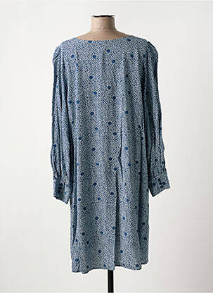Rochie midi imprimeu floral mâneci lungi albastru DES PETITS HAUTS femeie