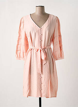 Rochie midi mâneci 3/4 mâneci 3/4 roz DES PETITS HAUTS femeie