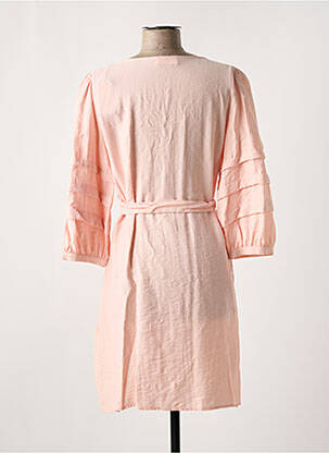 Rochie midi mâneci 3/4 mâneci 3/4 roz DES PETITS HAUTS femeie