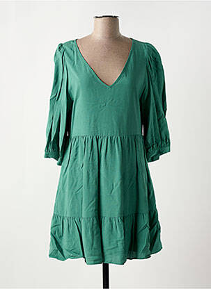 Rochie scurtă mâneci 3/4 mâneci 3/4 verde DES PETITS HAUTS femeie