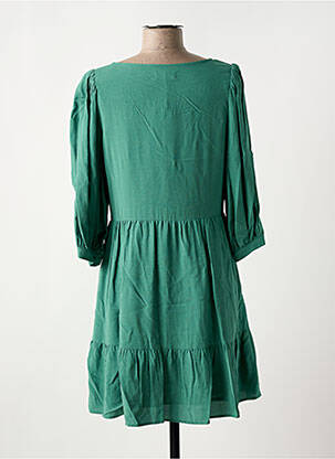 Rochie scurtă mâneci 3/4 mâneci 3/4 verde DES PETITS HAUTS femeie