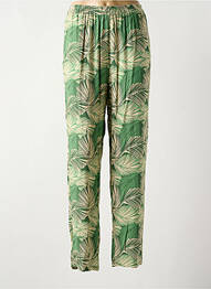 Pantalon drept talie elastică mărime normală verde HARTFORD femeie