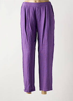 Pantalon drept țesătură crep mărime normală violet YERSE femeie