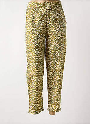 Pantalon drept țesătură crep talie înaltă verde LA PETITE ETOILE femeie