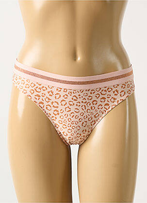 Tanga efect material satinat roz MARIE JO femeie