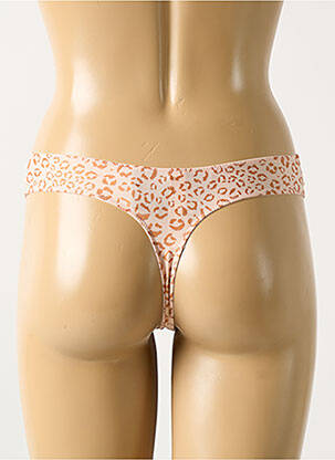 Tanga efect material satinat roz MARIE JO femeie